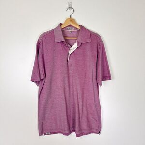 Peter Millar Men's Tailor Fit Purple Heather Cotton Polo Shirt Sz Large Golf